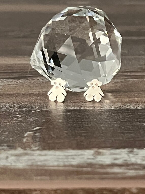 Sterling Silver Teddy Bear Stud Earrings, Tiny An… - image 6