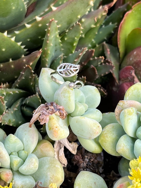 Adjustable Sterling Silver Leaf Ring: Nature Insp… - image 4