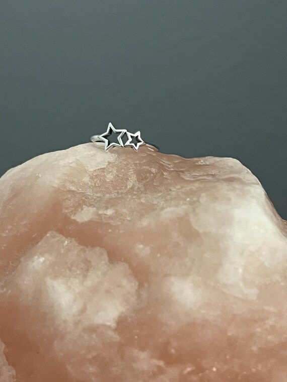 Sterling Silver Stars Ring, Celestial Ring:  Size… - image 12