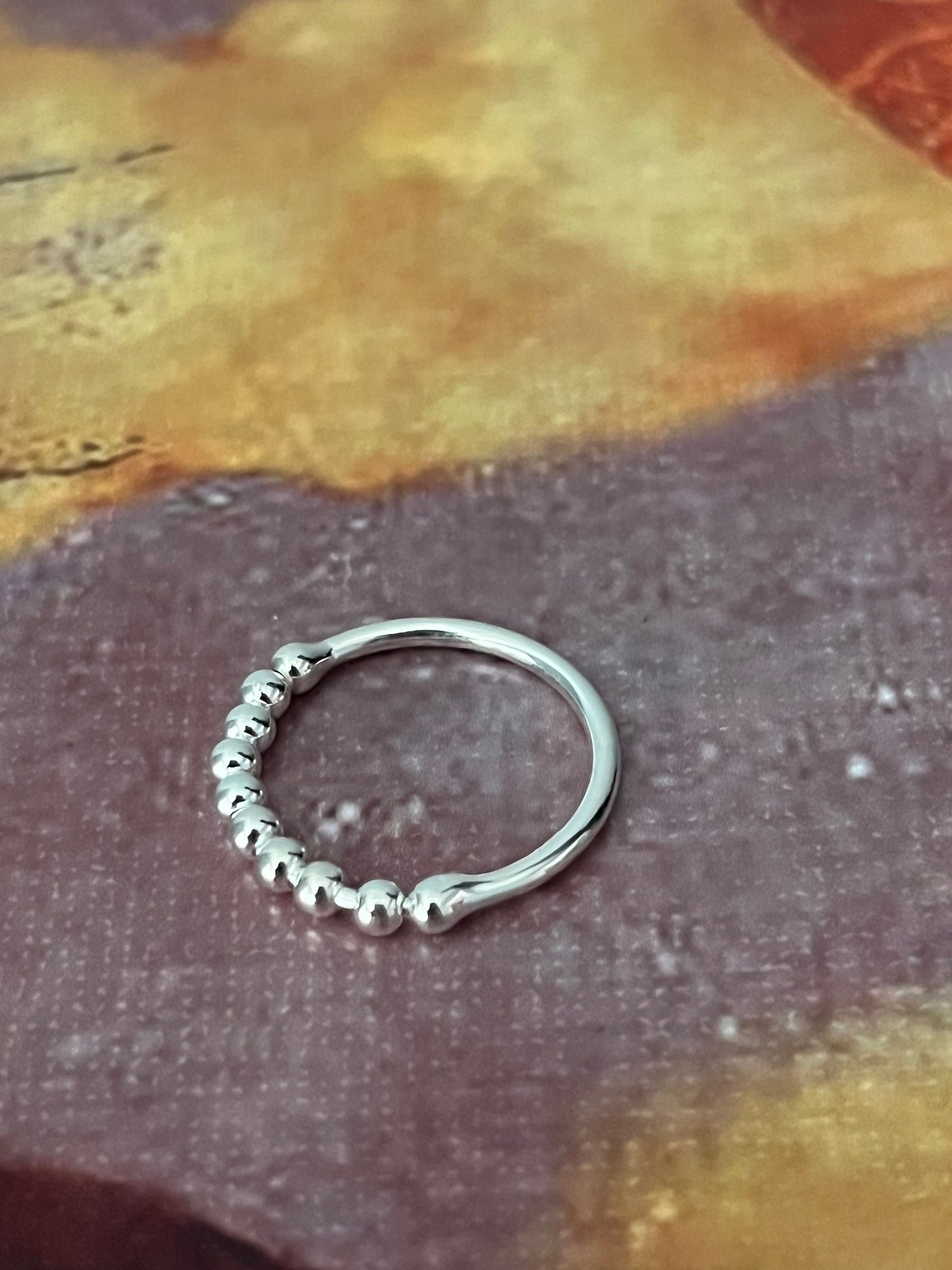 Sterling Silver Solid 925 Bead Ring, Small 2.5 Mm Ball Beads Silver ...