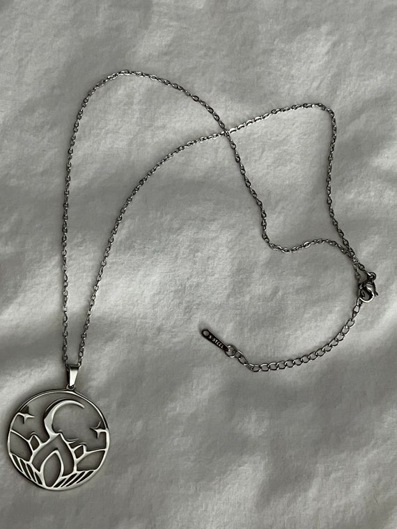 Creative Lotus Moon Necklace, Yoga Jewelry, Spiri… - image 4