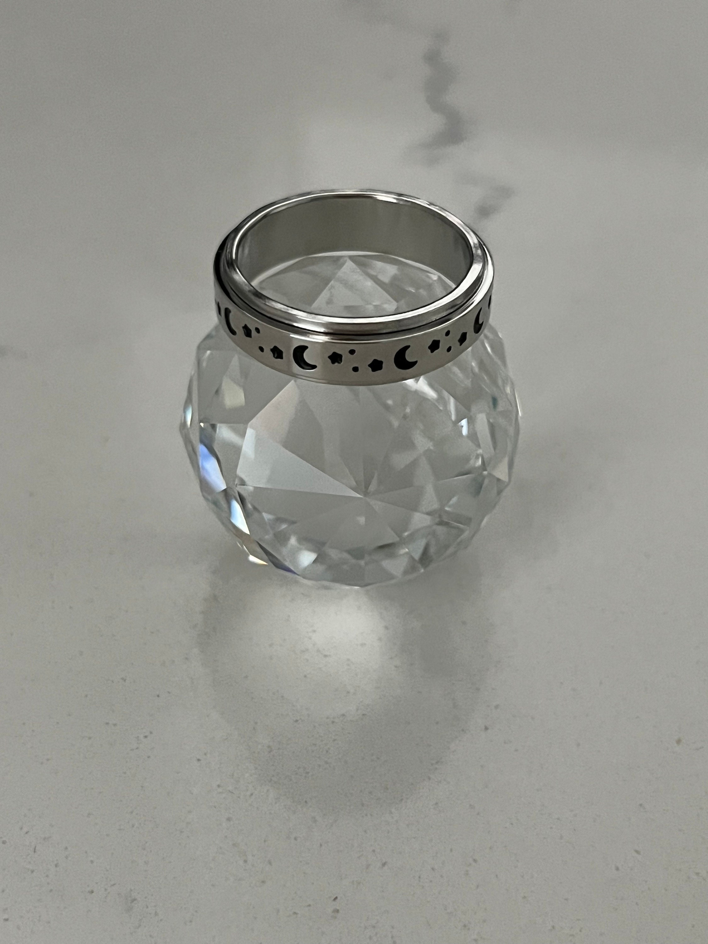 Moon + Star SS Stacker Ring