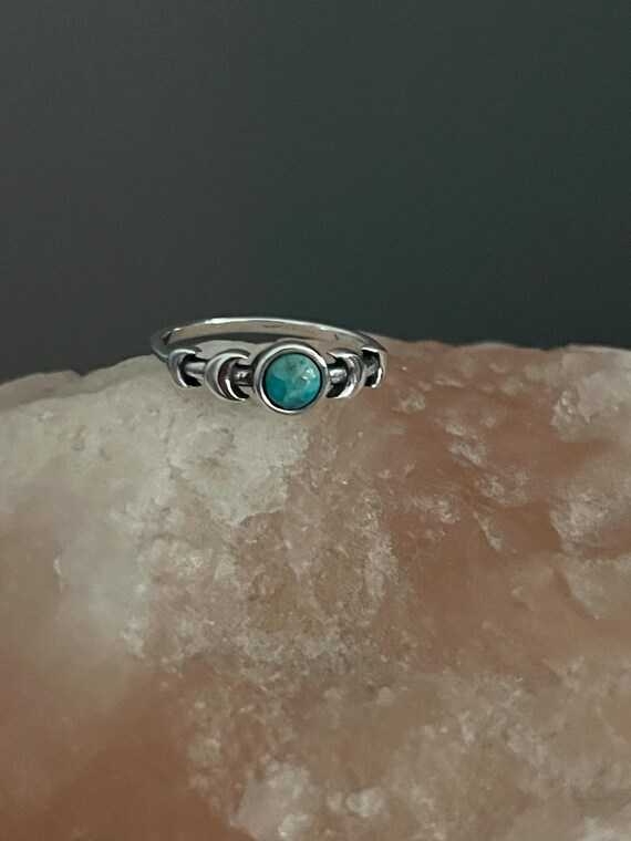 Sterling Silver Larimar Celestial Spoon Ring & Mo… - image 10