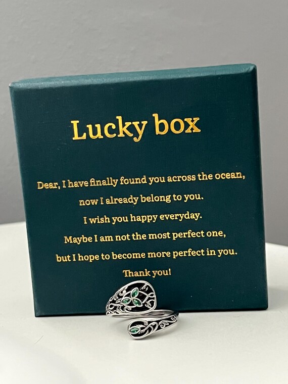 Sterling Silver Spoon Leaf Ring: Green Cubic Zirc… - image 4