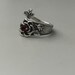 S925 Silver Rose Cross Ring With Red Zirconia - Adjustable - Etsy