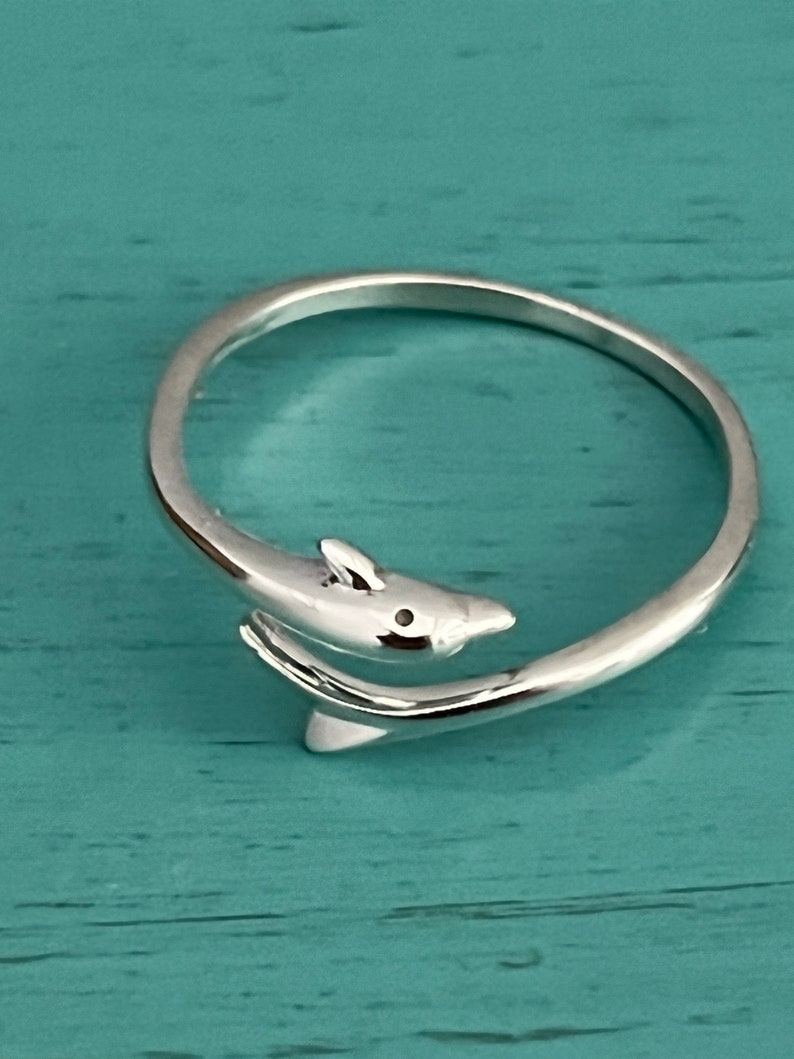 Sterling Silver Dolphin Ring, Wrap Around Dolphin Ring, Ocean Lovers