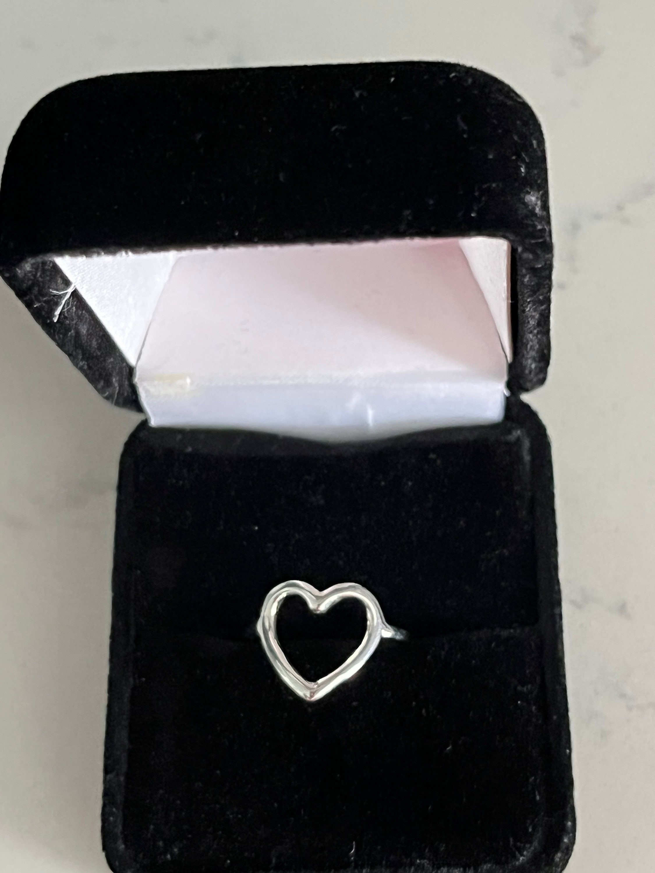 Sterling Silver High Polish Heart Ring, Heart Lovers Silver Ring ...