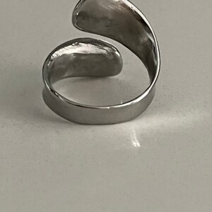 Stainless Steel Modern Double Spoon Ring, Large Spoon Ring, Silver ...