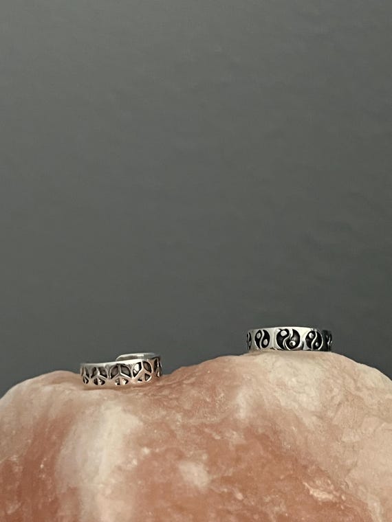 Sterling Silver Adjustable Toe Ring: Rose, Yin Ya… - image 9