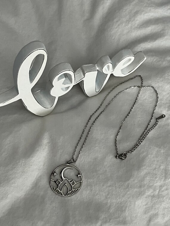 Creative Lotus Moon Necklace, Yoga Jewelry, Spiri… - image 3
