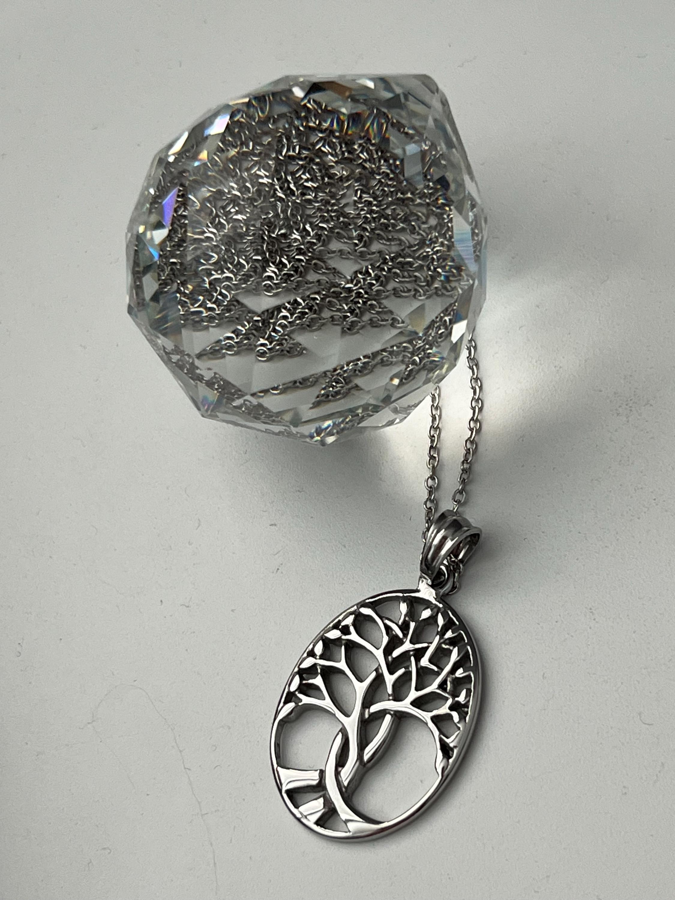 Stainless Steel Tree of Life Necklace: Charm Pendant, 24-inch Chain - Etsy