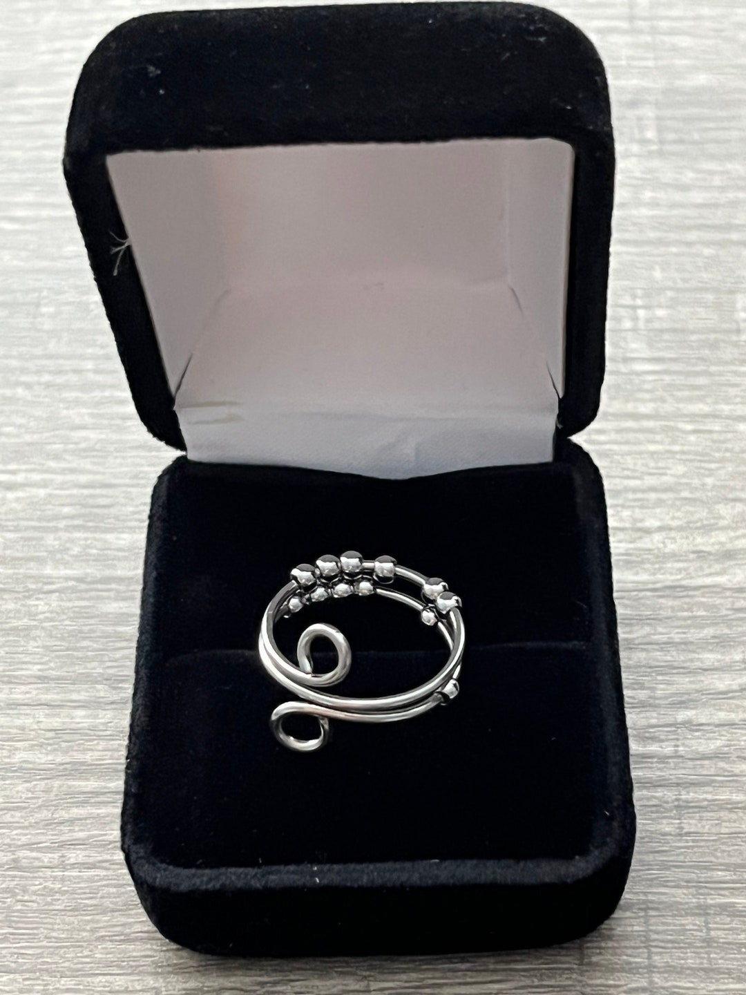 Adjustable Stainless Steel Fidget Ring: Anxiety Relief Jewelry - Etsy