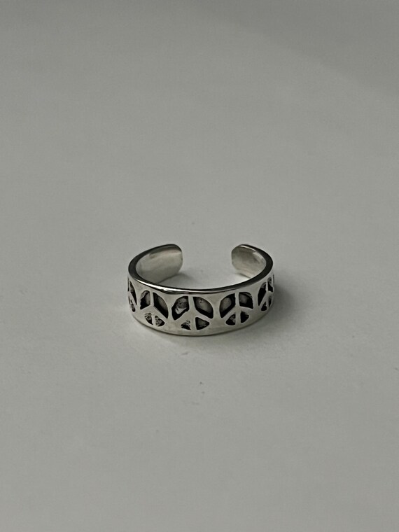 Sterling Silver Adjustable Toe Ring: Rose, Yin Ya… - image 6