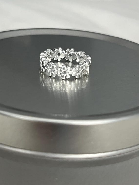 Sterling Silver Adjustable Toe Rings: Floral, Hea… - image 6