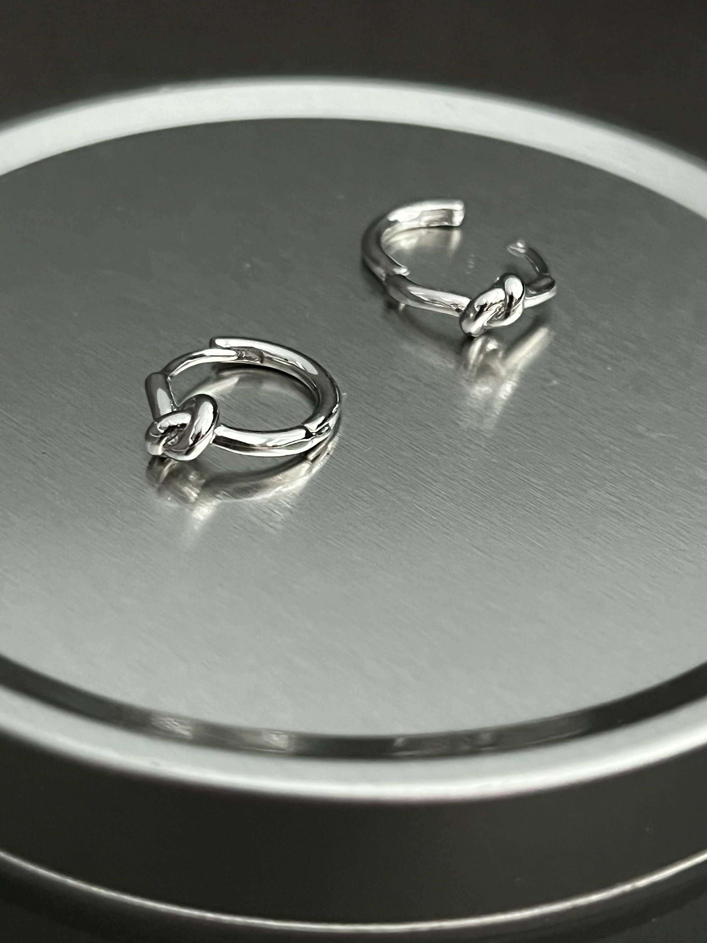 Knotted Hoop Earrings, Tiny Sterling Silver Hoop Earrings, Trendy ...