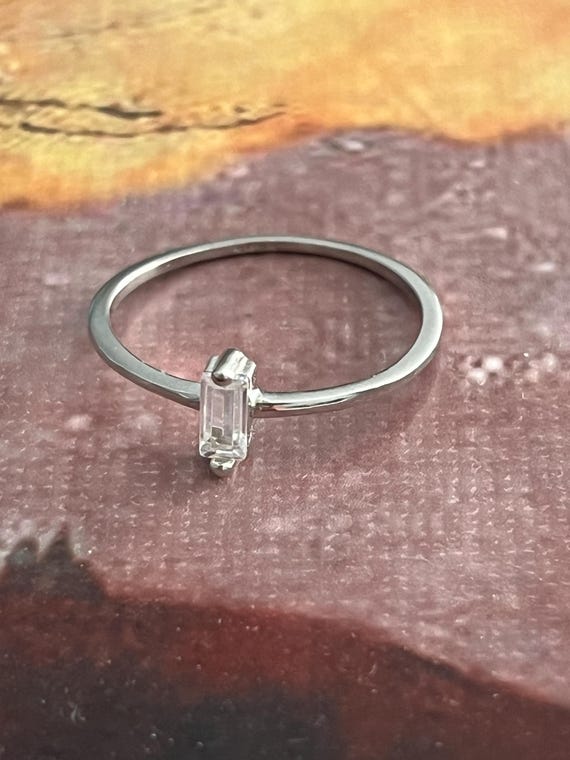 925 Sterling Silver Rectangular Ring: Geometric C… - image 9