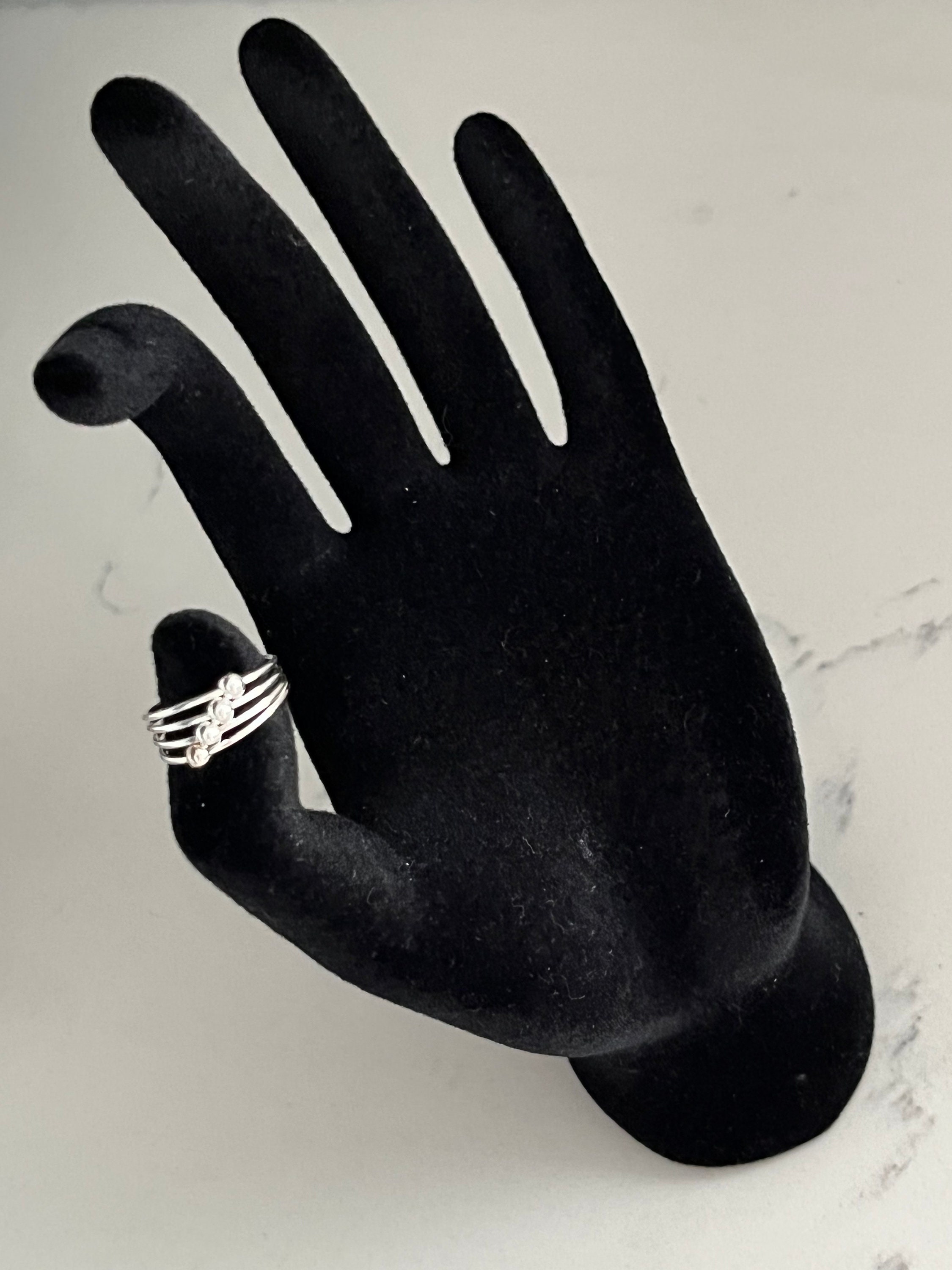 Sterling Silver Toe Ring With Four Sliding Balls, Adjustable Toe Ring, Simple Toe Ring, Gift for