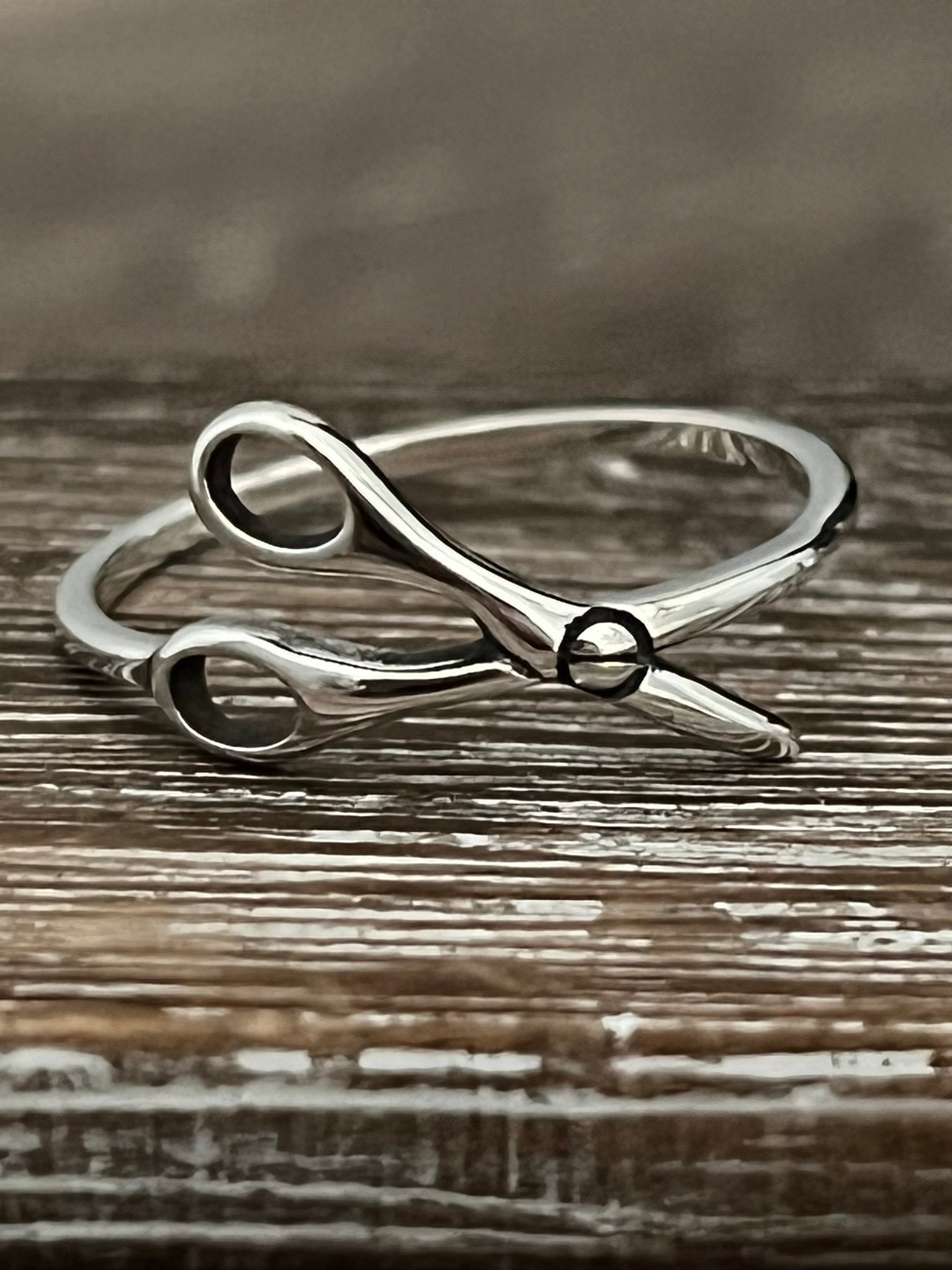 925 Sterling Silver Scissors Ring, Silver Scissors Ring, Gift for