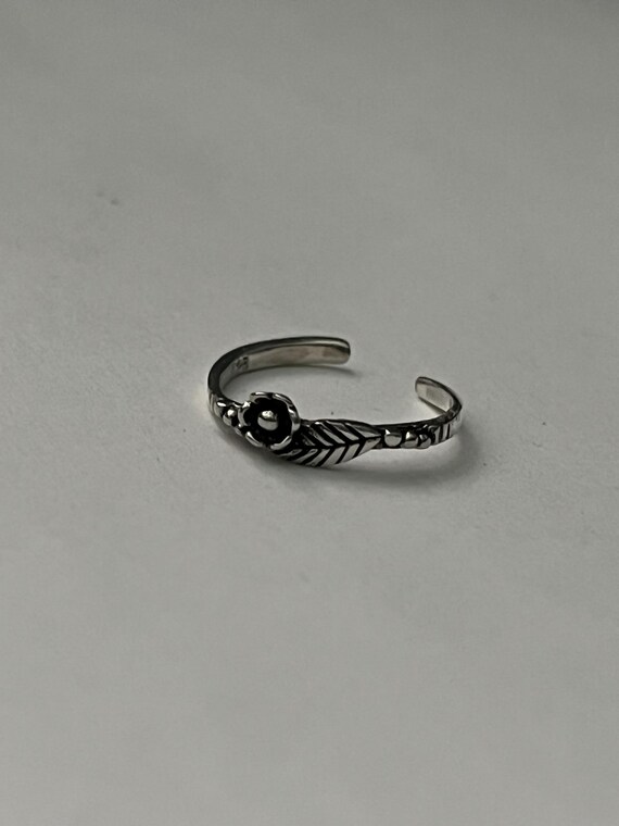 Sterling Silver Adjustable Toe Ring: Rose, Yin Ya… - image 8