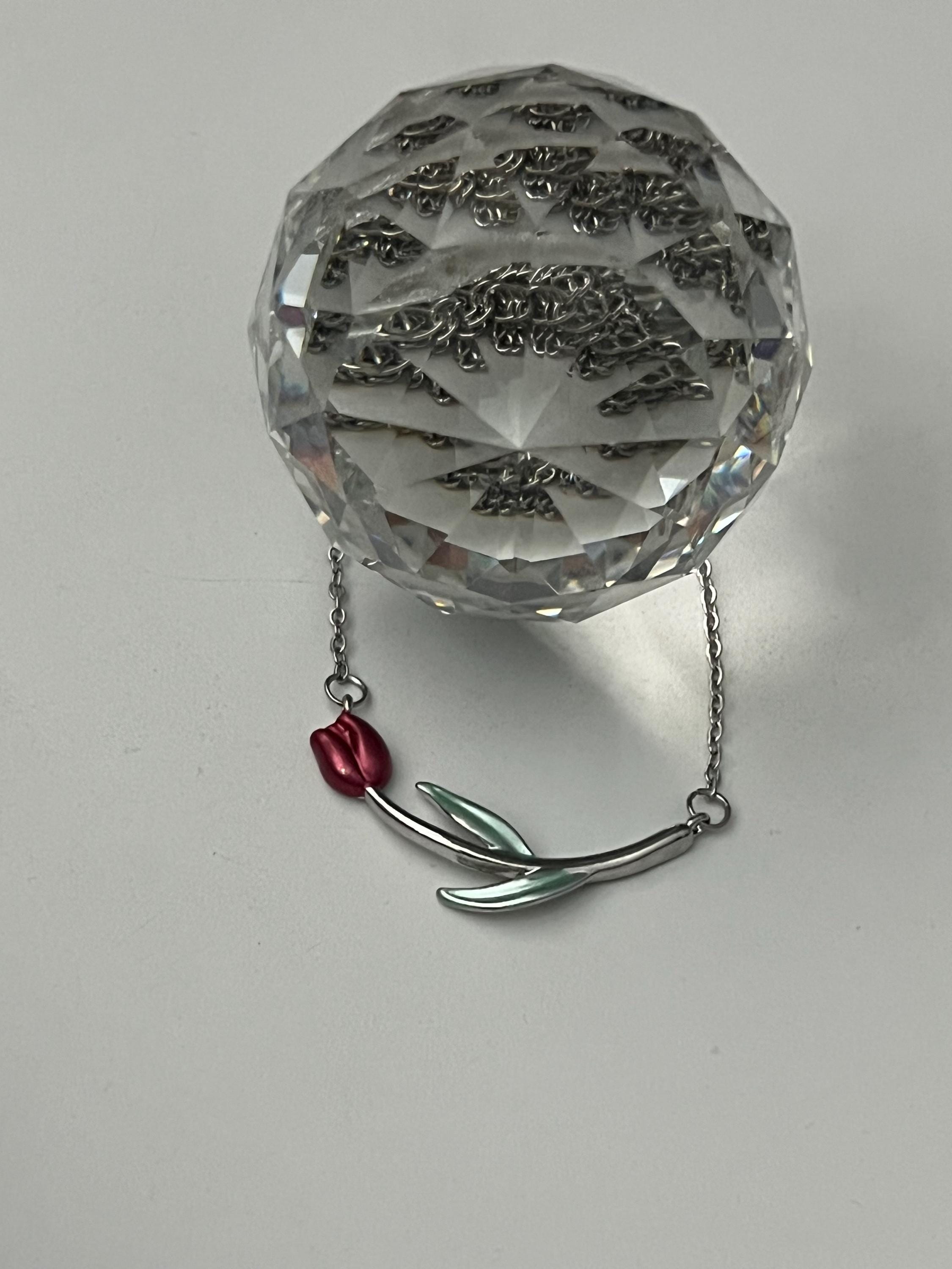 YFN Collana da donna in argento Sterling con ciondolo a forma di tulipano, per ragazze, mamma, figlia, compleanno, Natale, Argento sterling, Nessuna pietra preziosa