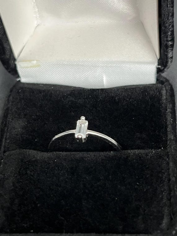 925 Sterling Silver Rectangular Ring: Geometric C… - image 3