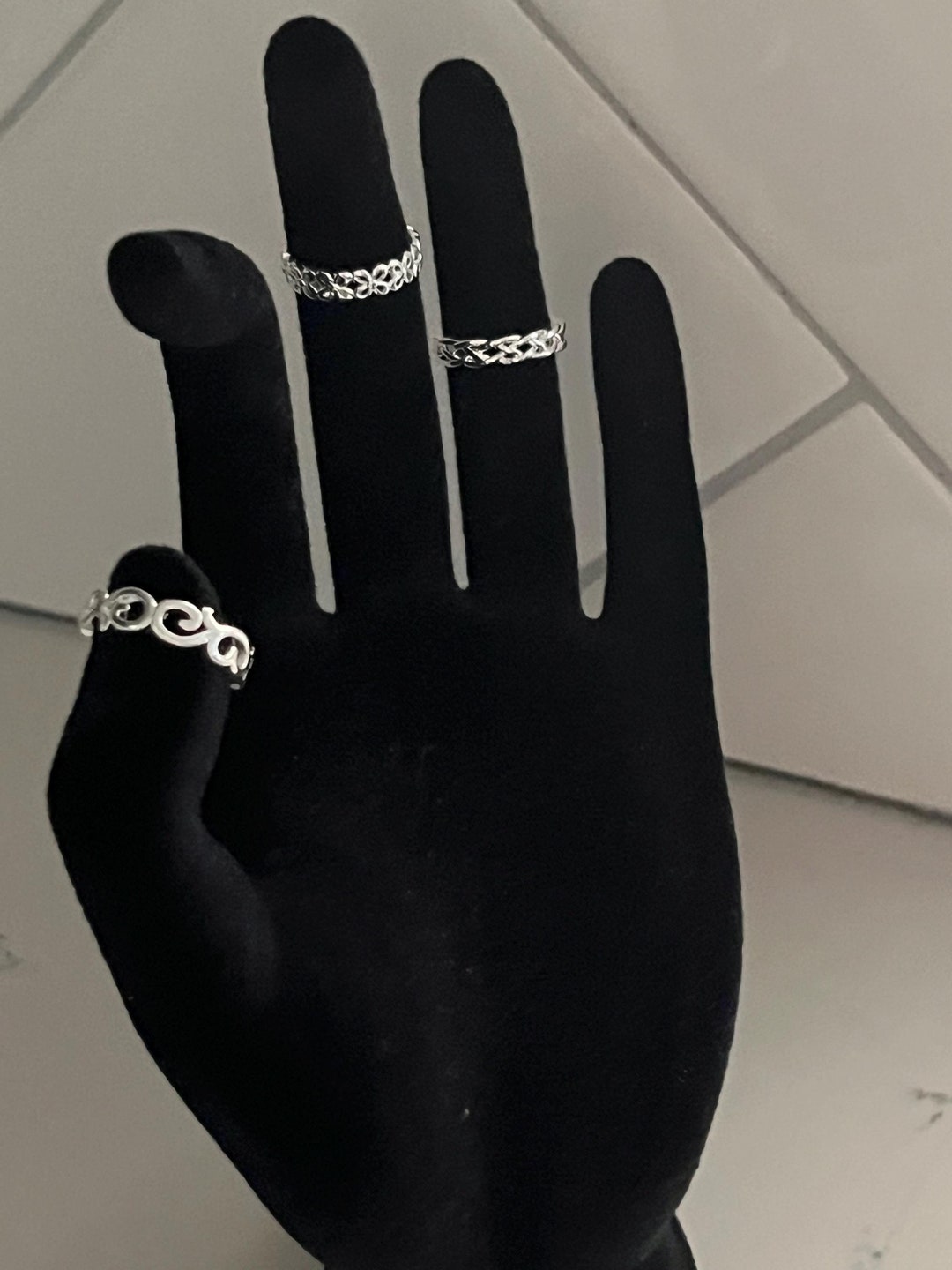 Sterling Silver Adjustable Toe Rings: Twisted Rope, Windmill & Wave ...