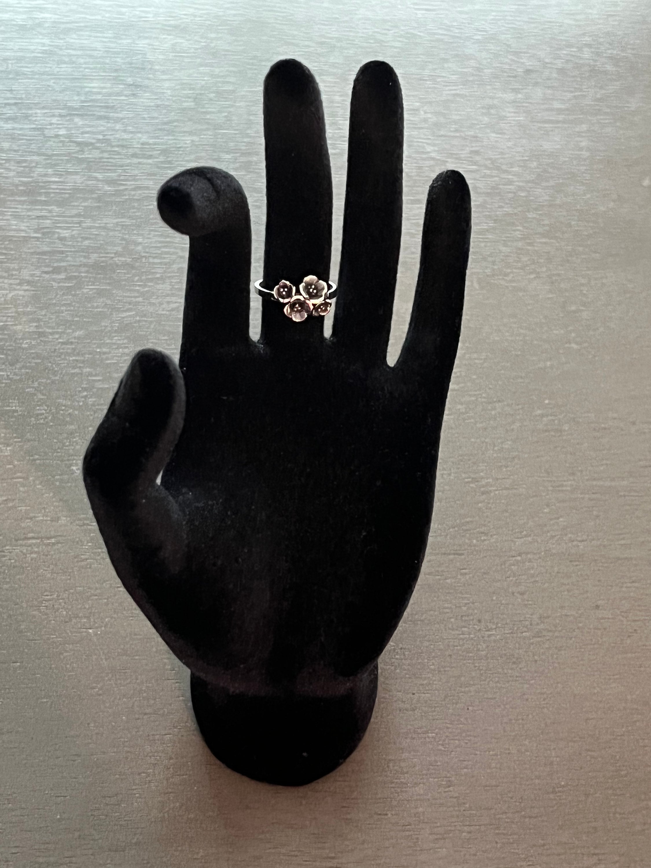 Sterling Silver Flower Bouquet Ring, Silver Floral Ring, Gift for Her