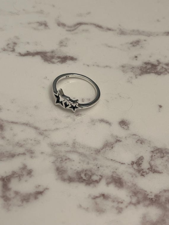 Sterling Silver Stars Ring, Celestial Ring:  Size… - image 6