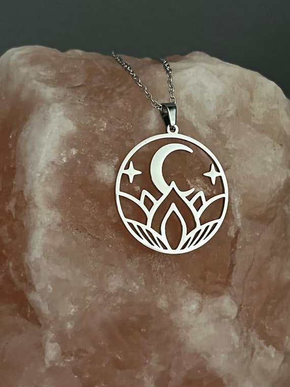 Creative Lotus Moon Necklace, Yoga Jewelry, Spiri… - image 7