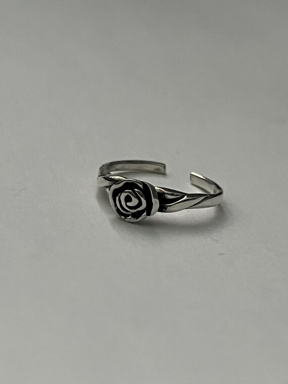 Sterling Silver Adjustable Toe Ring: Rose, Yin Ya… - image 7