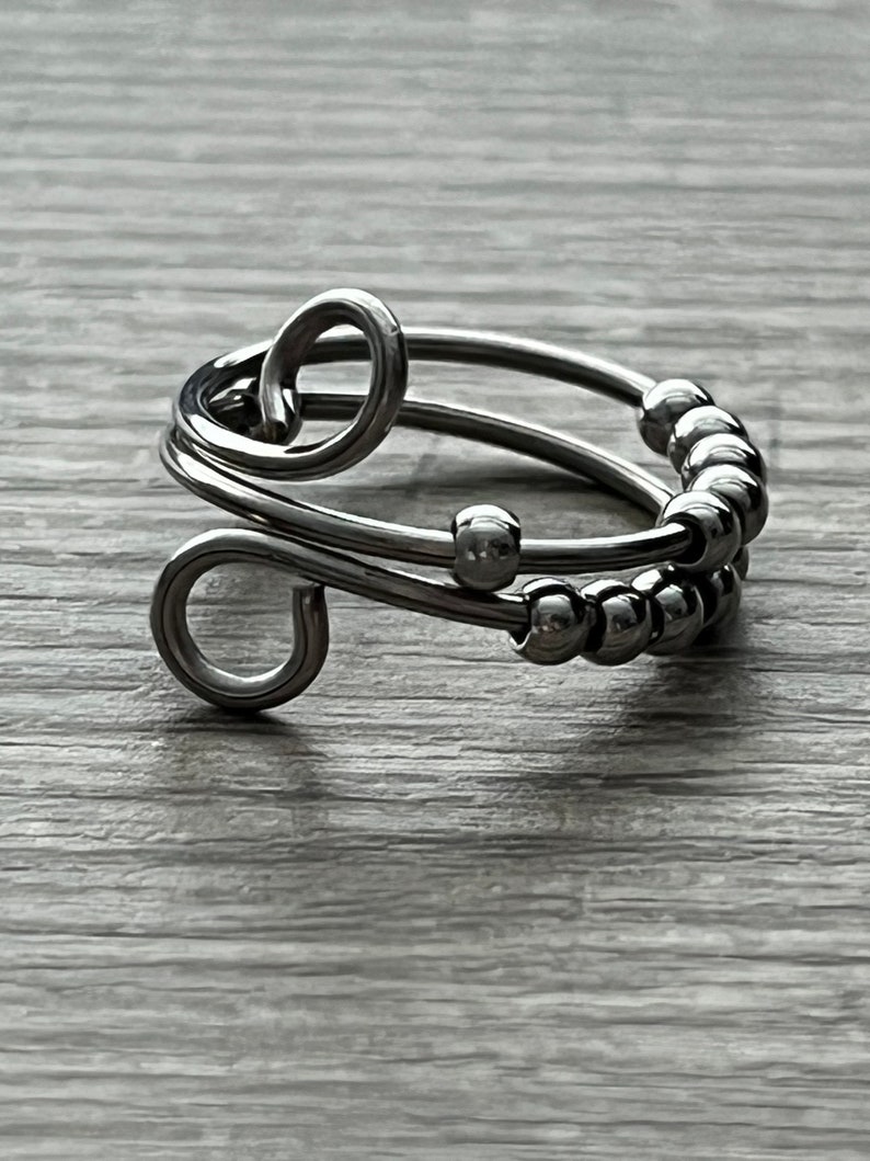 Adjustable Stainless Steel Fidget Ring: Anxiety Relief Jewelry - Etsy