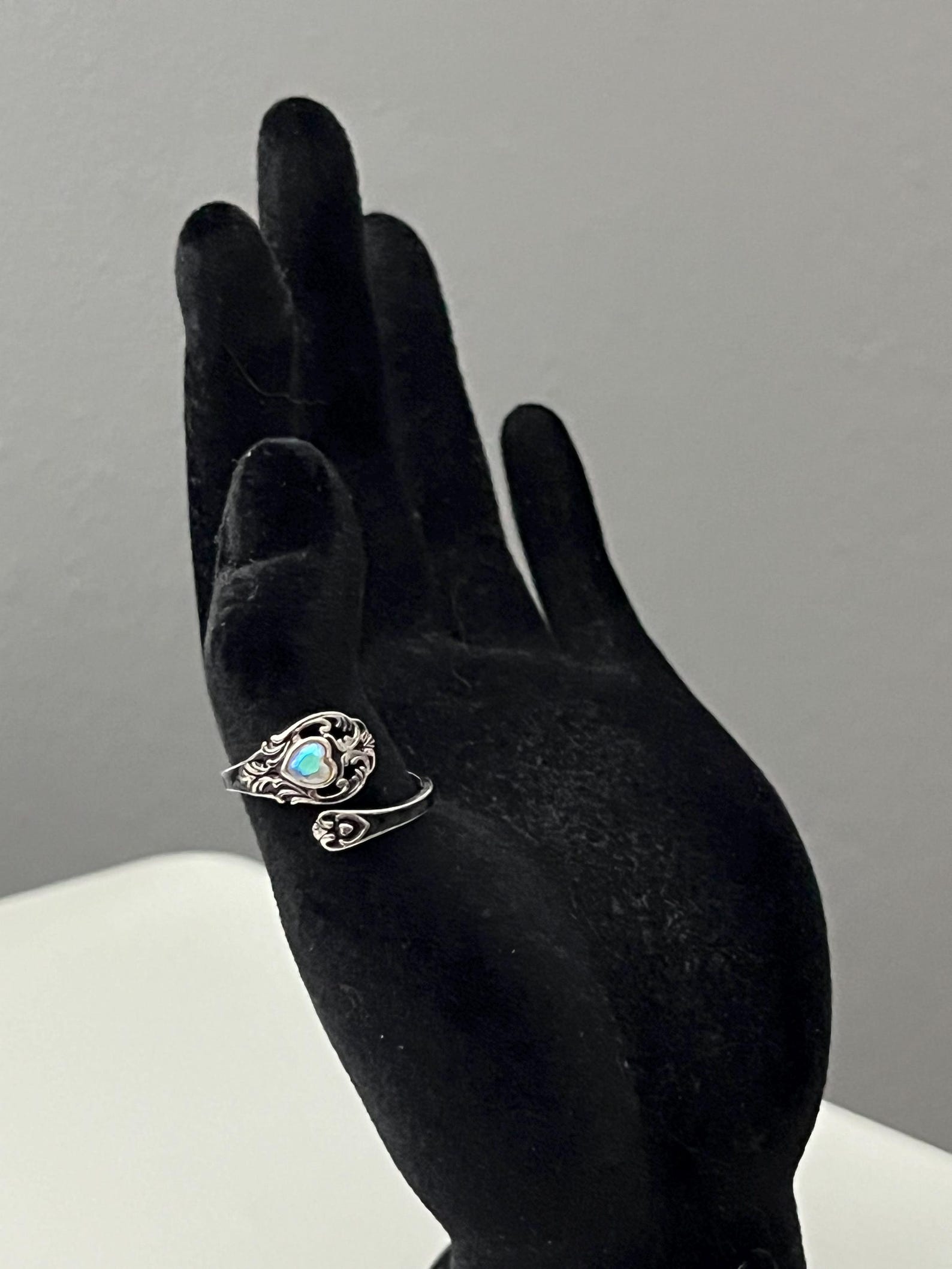 Vintage 925 Silver Moonstone Ring: Openwork Adjustable Band - Etsy