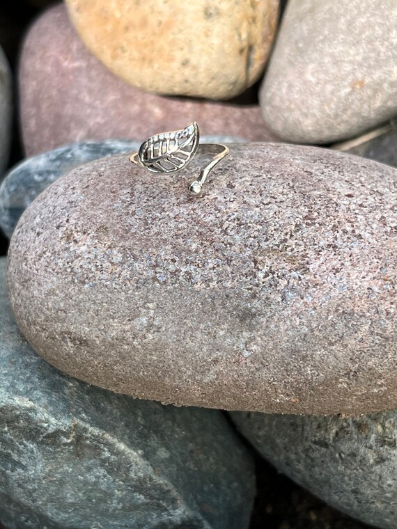 Adjustable Sterling Silver Leaf Ring: Nature Insp… - image 10