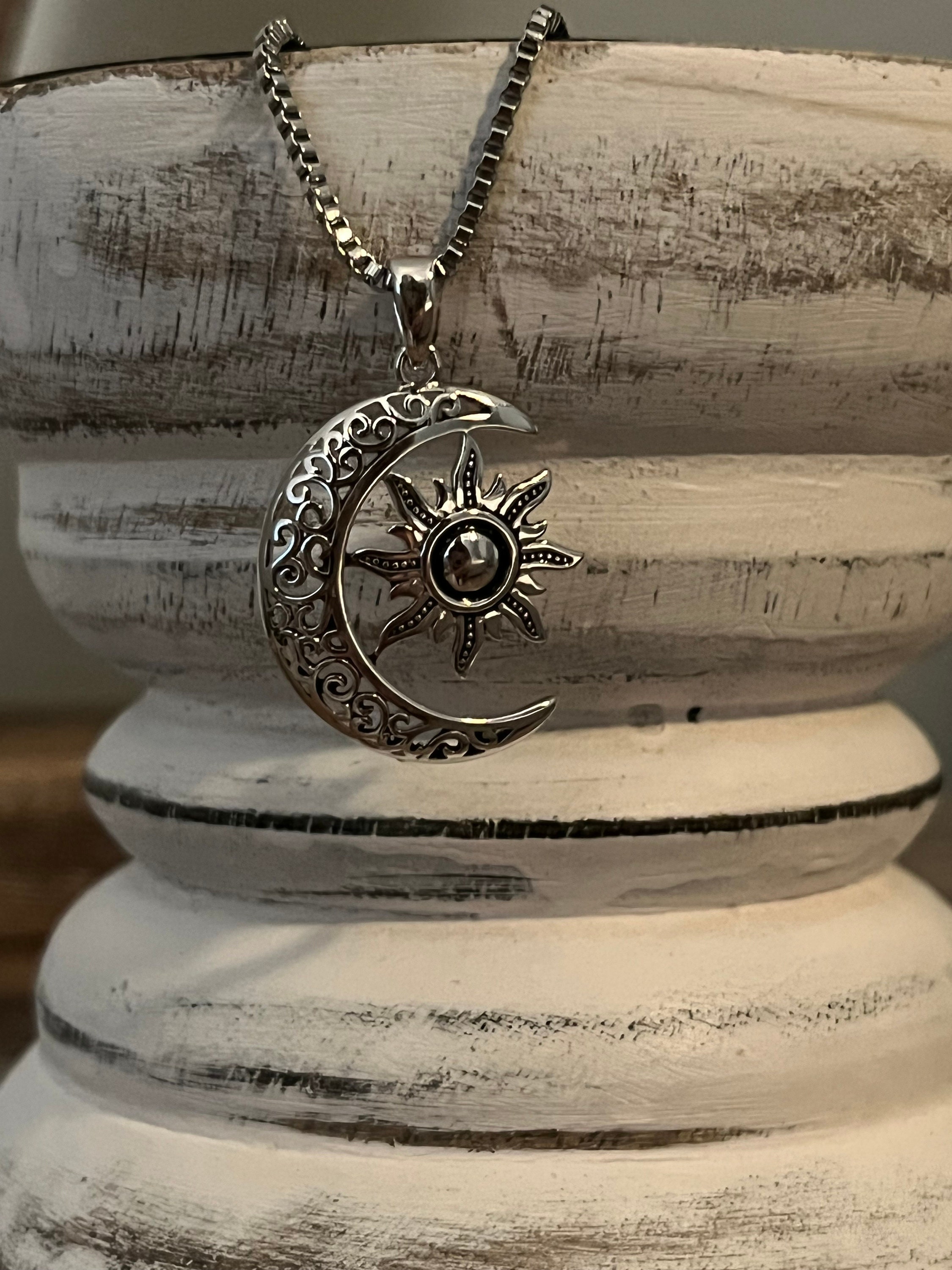 Trinity Celtic Heart Sun Moon 925 Sterling Silver Pendant Choice