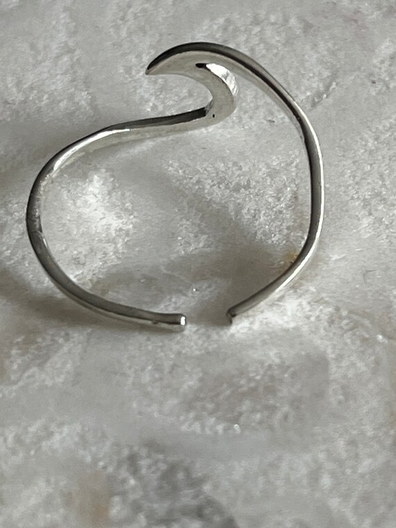 Sterling Silver Breaking Wave Toe Ring: Adjustabl… - image 9