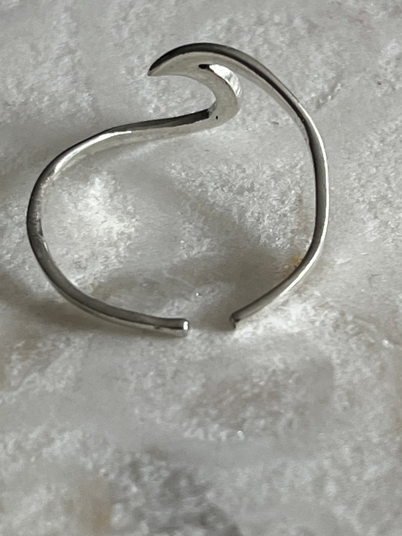 Sterling Silver Breaking Wave Toe Ring, Adjustable Breaking Wave Toe ...