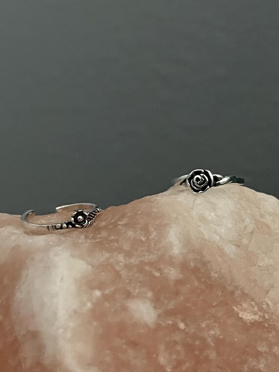 Sterling Silver Adjustable Toe Ring: Rose, Yin Ya… - image 10