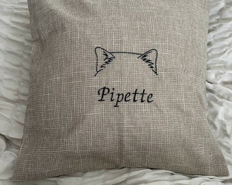 Personalized cat cushion cover • Cat accessory • Animal accessory