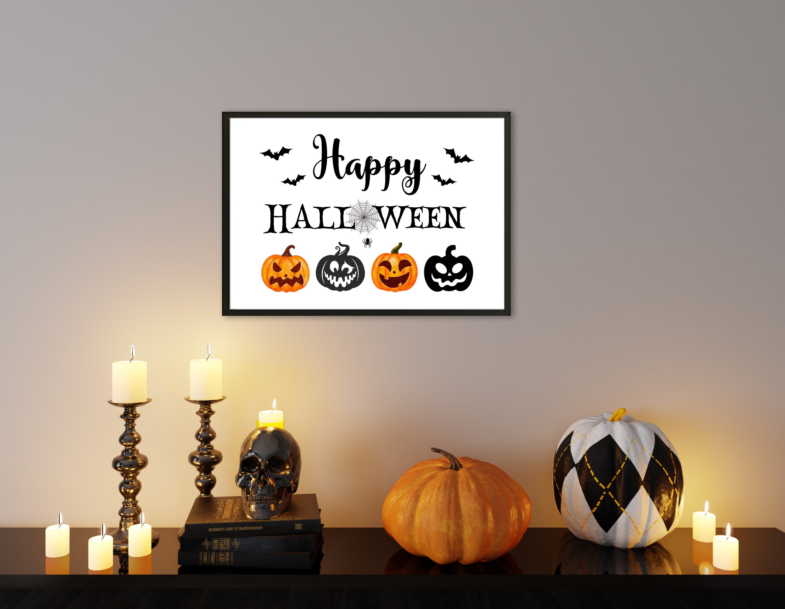 Halloween Wall Art, Printable Art, Happy Halloween Print Instant ...