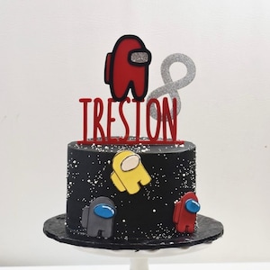 Among Cake topper, Custom Name, Color, and Age Acrylic Topper, Various Sizes Available