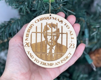 2024 Anti-Trump Christmas Ornament | Wall Hanger| Desk| Indictment | Liberal or Democrat gift