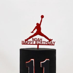 Personalized Basketball Cake Topper: Acrylic, Custom Name & Size