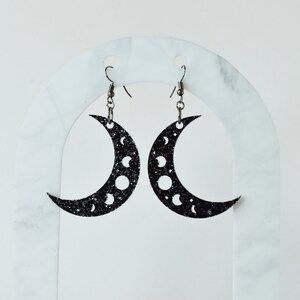 Celestial Moon Earrings, Choose Your Color, Choose Your Finish, Crescent Moon, Moon Phases, Witchy Earrings