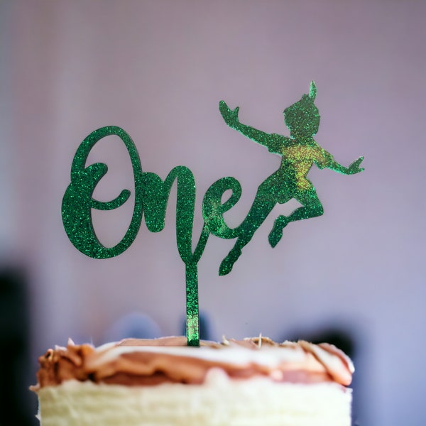 Décoration de gâteau Peter Pan, personnalisé personnalisé avec le nom ou l'âge, choisissez votre couleur
