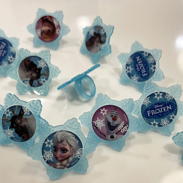 Frozen Cupcake Ring Toppers | Elsa | Anna | Olaf | Sven| DecoPac | Lucks | Rare | 1 dozen