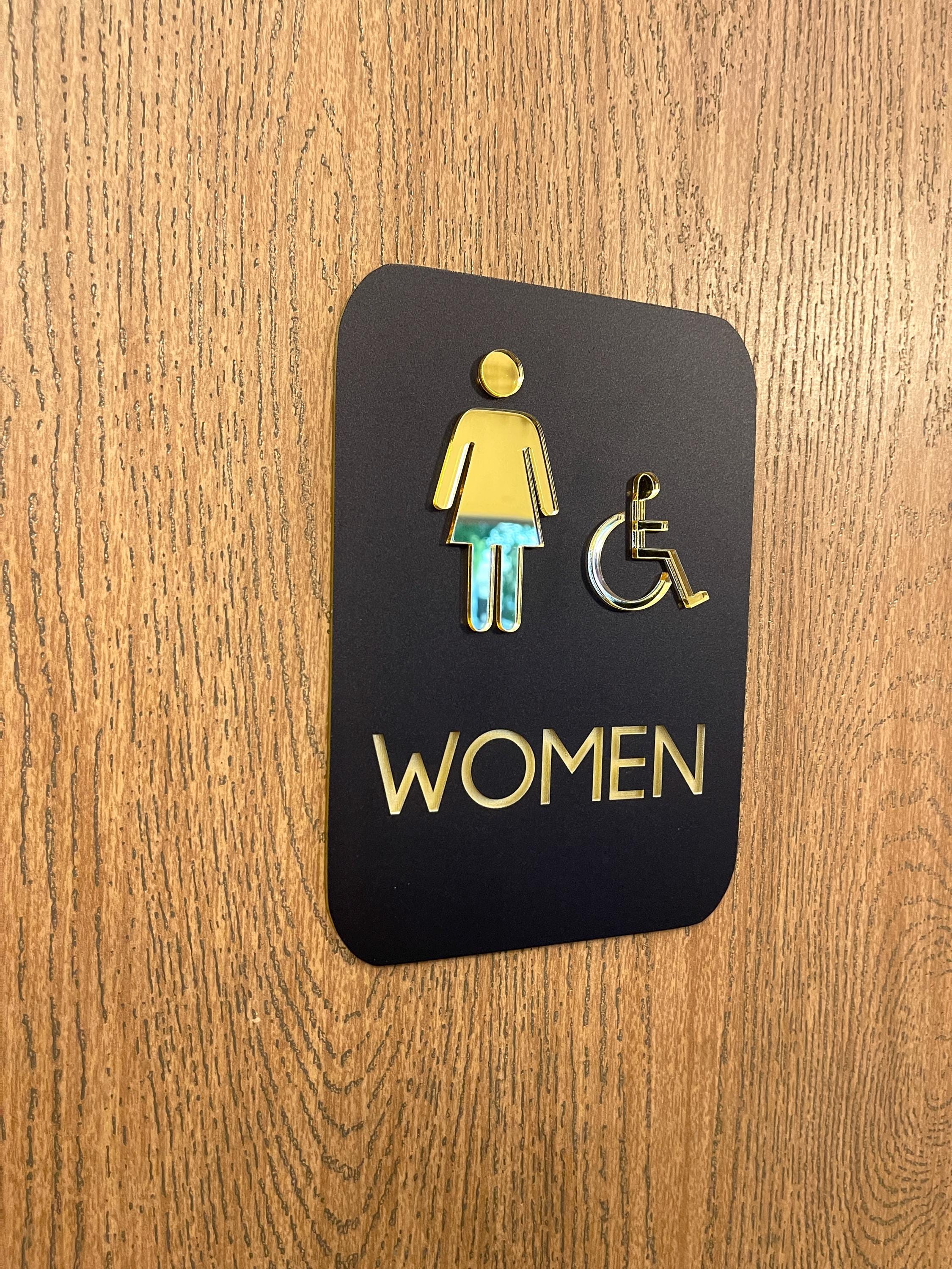 Custom Acrylic Restroom Signage: Business Decor, All Gender Options