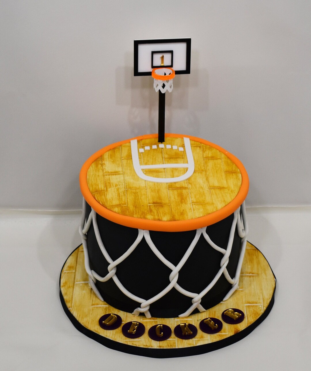 Basketball Hoop Cake Topper, 3D Acrylic, Custom Age, Customize Colors