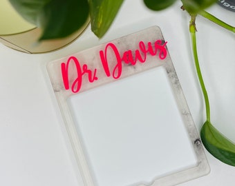 Custom Notepad Holder Gift | Personalized Name | Post-It Holder | Dr | Coach | Coworker | Boss | Gift | Lots of Colors to Design Your Own