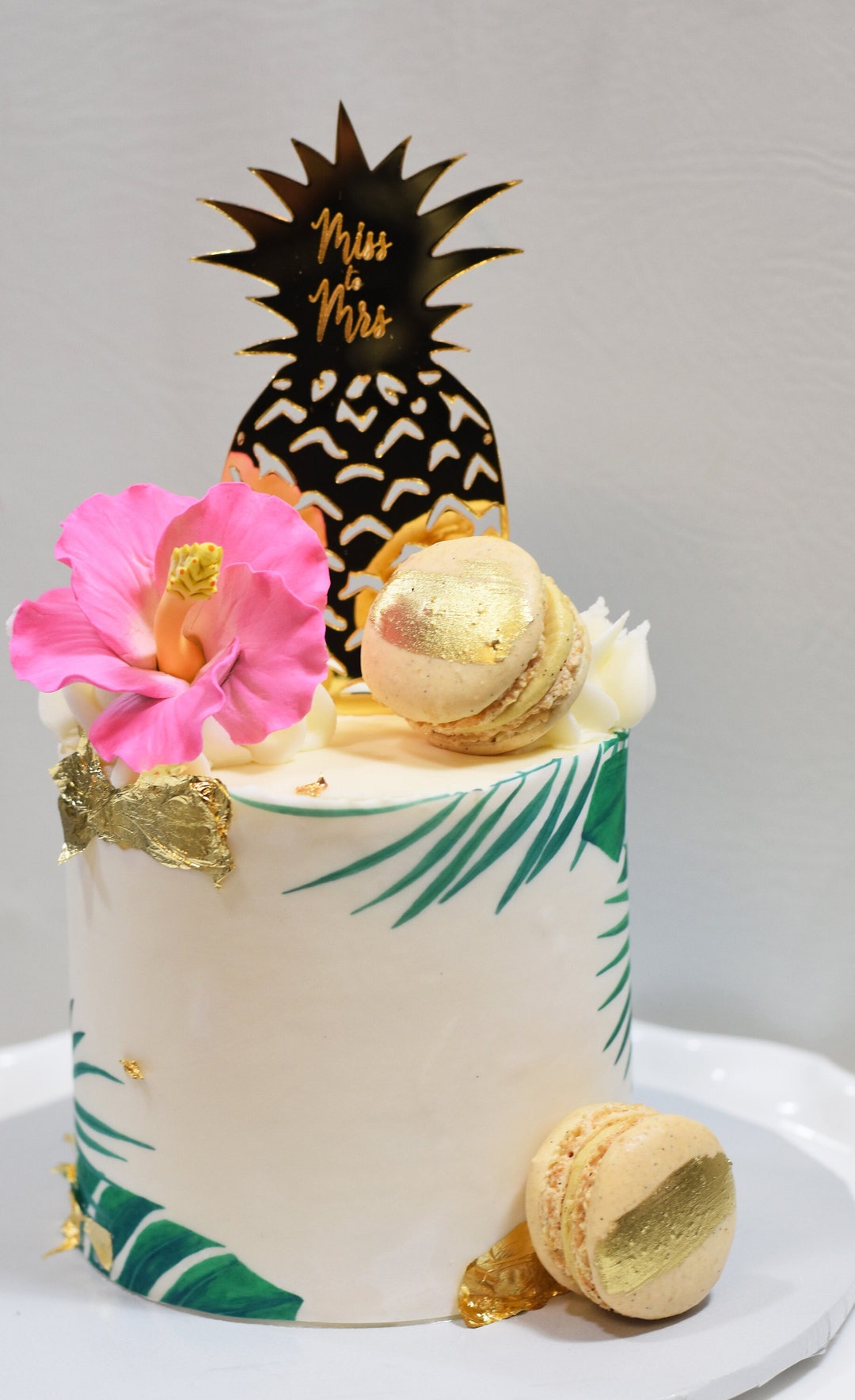 Topper de pastel de piña / Grabado personalizado / Más de 20 colores ...