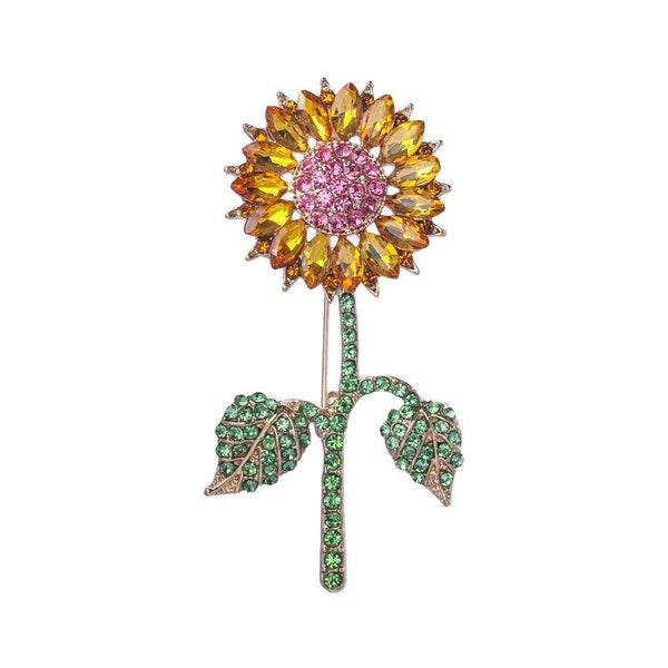 Sunflower Brooch Etsy